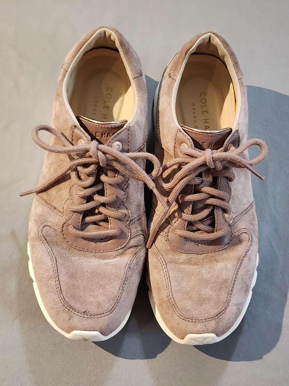 Excellent Coke Haan Taupe Grand Crosscourt Sneaker